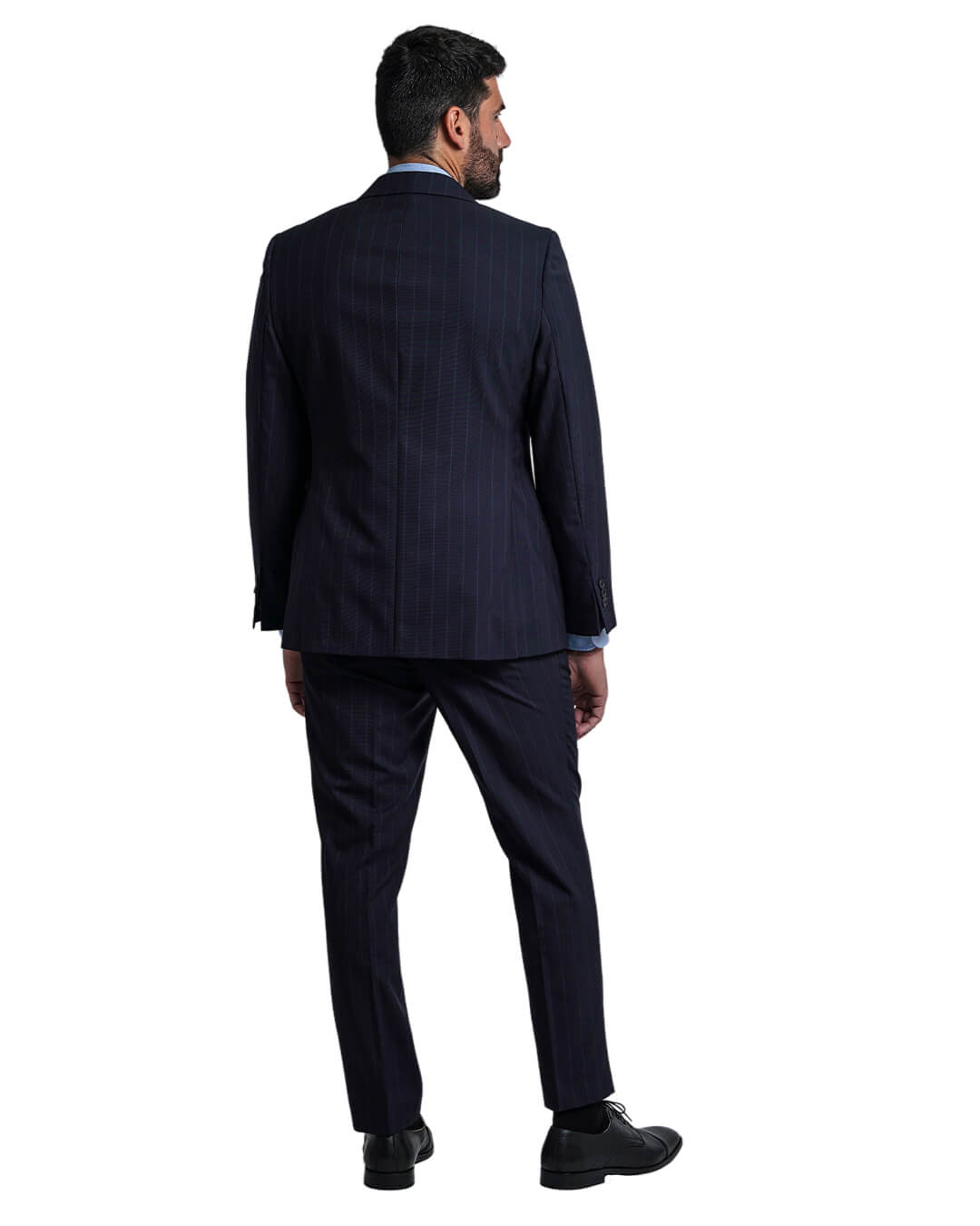 Navy Vitale Barberis Canonico Super 120s Tonal Wide Stripe Suit