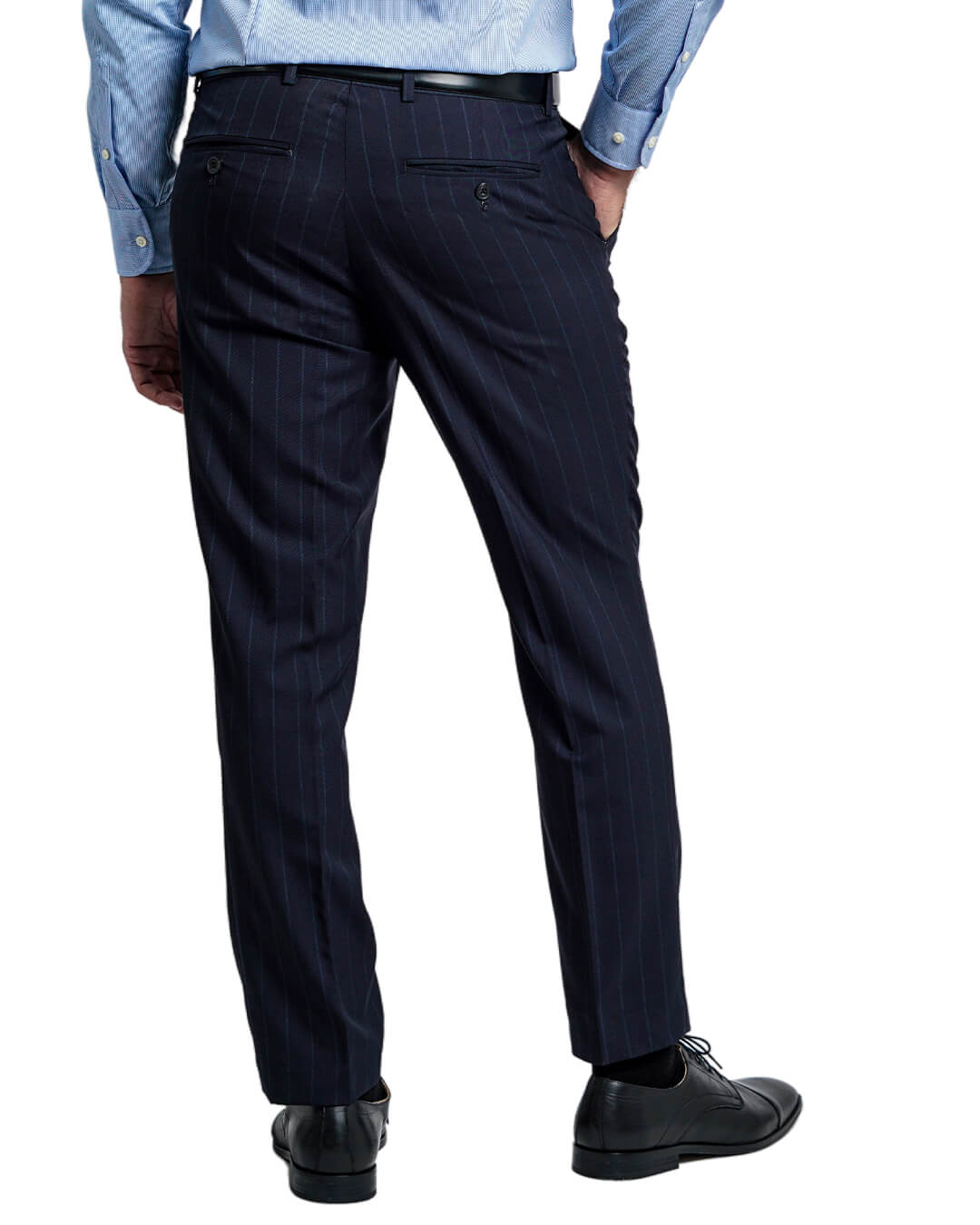 Navy Vitale Barberis Canonico Super 120s Tonal Wide Stripe Suit