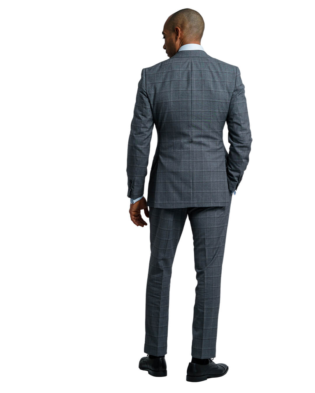 Szary garnitur w kratę Vitale Barberis Canonico Super 120s
