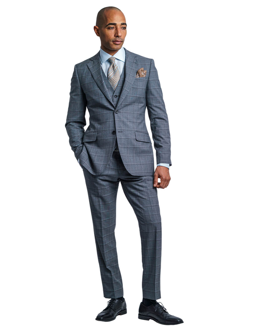 Grey Vitale Barberis Canonico Super 120s Check Suit