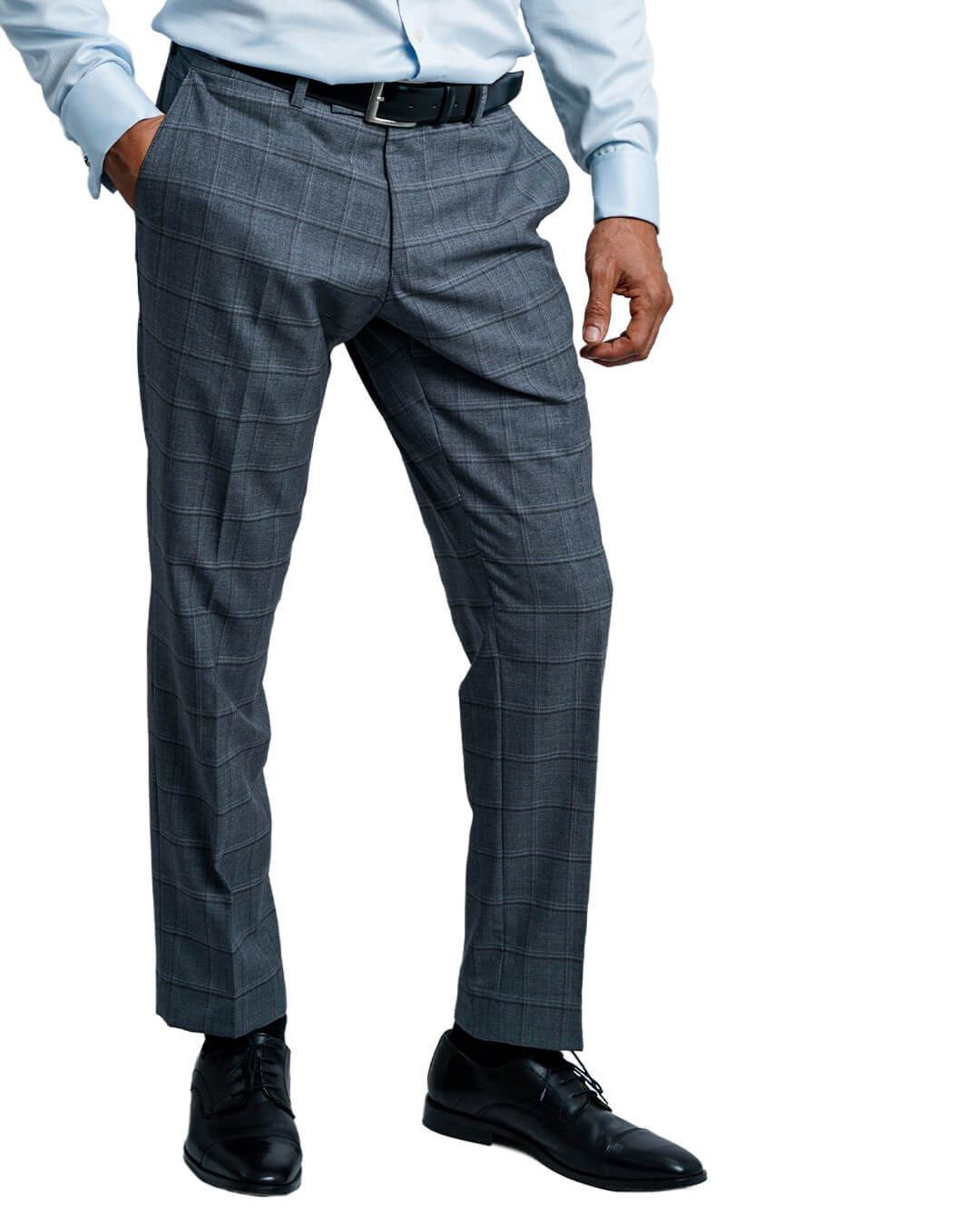 Szary garnitur w kratę Vitale Barberis Canonico Super 120s