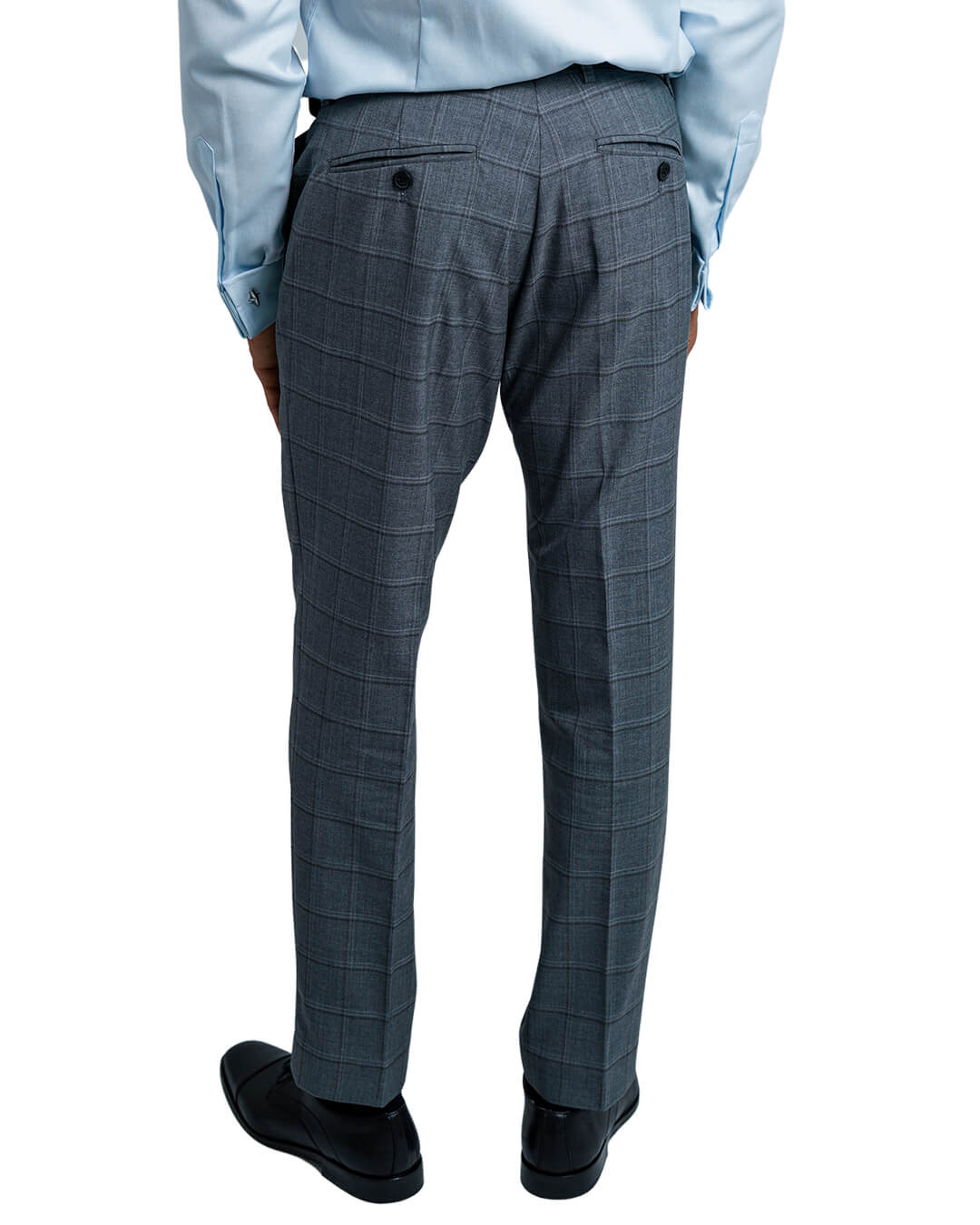 Szary garnitur w kratę Vitale Barberis Canonico Super 120s