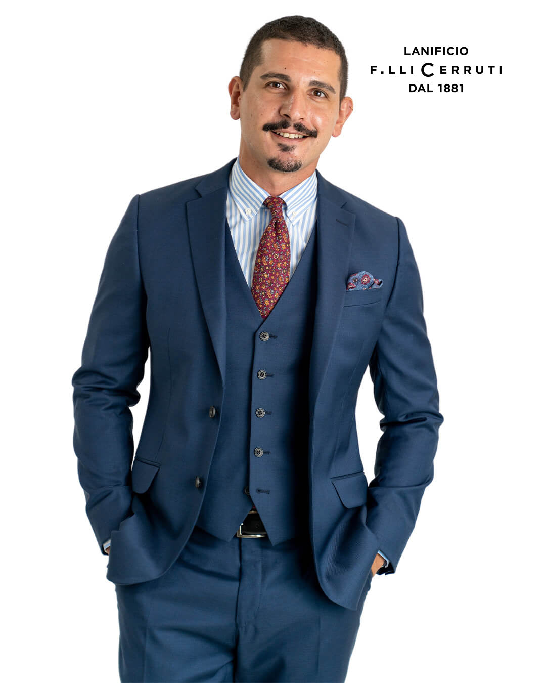 Lanificio F.lli Cerruti Blue Sharkskin Jacket