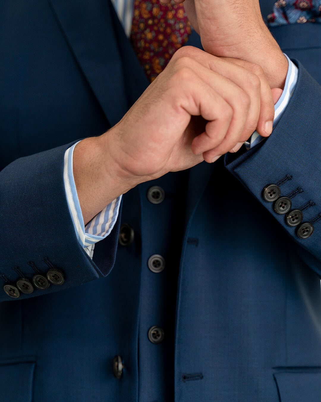 Lanificio F.lli Cerruti Blue Sharkskin Suit Mix & Match