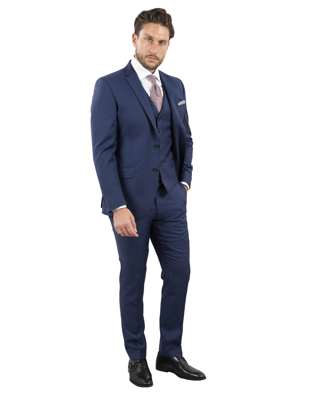 Lanificio F.lli Cerruti Blue Herringbone Suit Jacket
