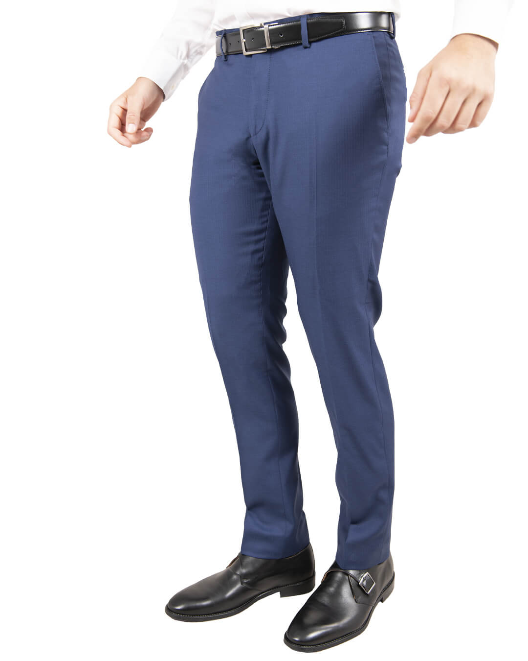 Lanificio F.lli Cerruti Blue Herringbone Suit Trousers