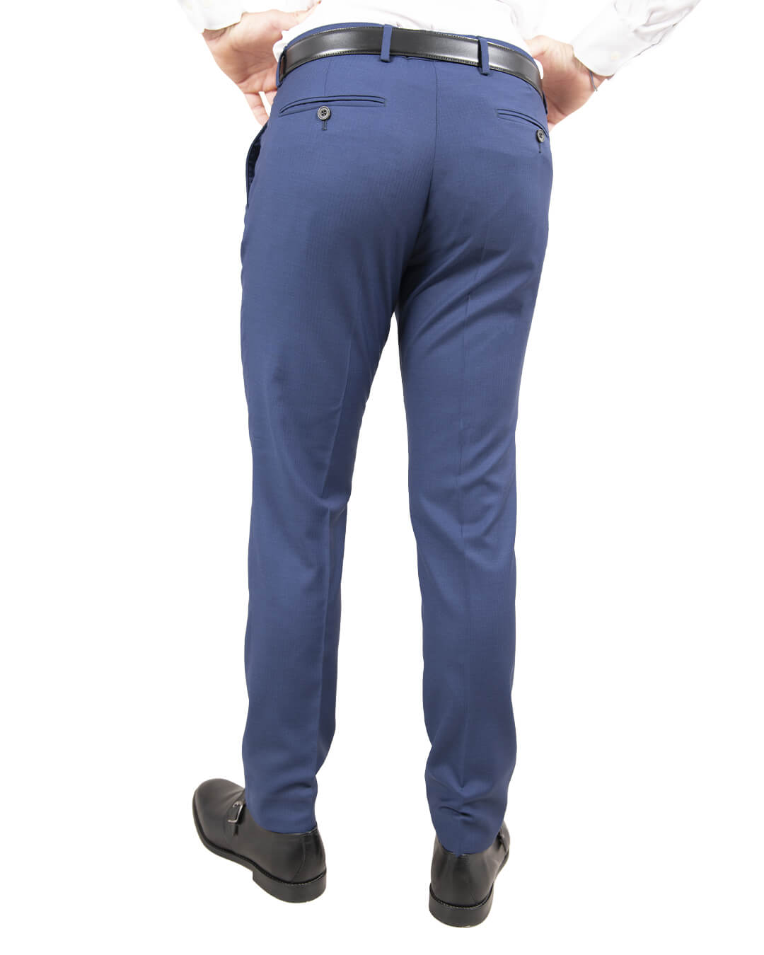 Lanificio F.lli Cerruti Blue Herringbone Suit Trousers