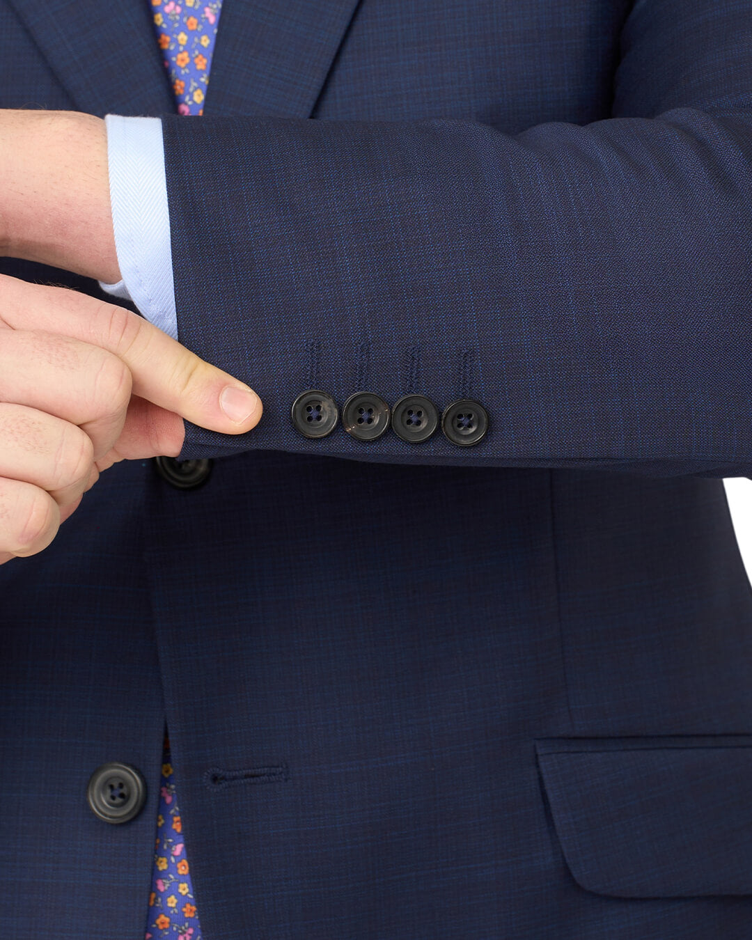 Blue F.Lli Cerruti Super 130S Sharkskin Suit