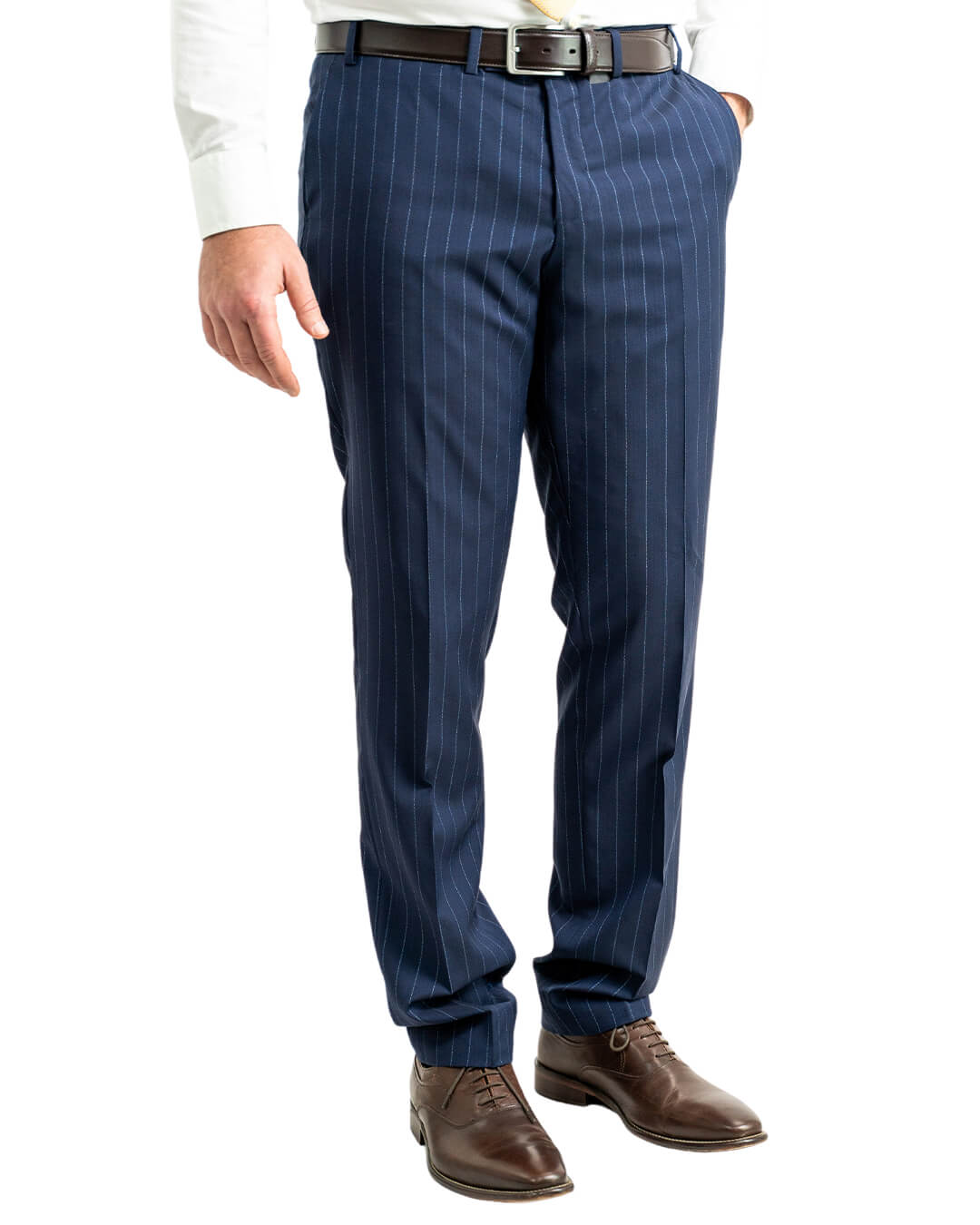 Navy Lanificio F. Lli Cerruti Double Breasted Mouline Stripe Suit