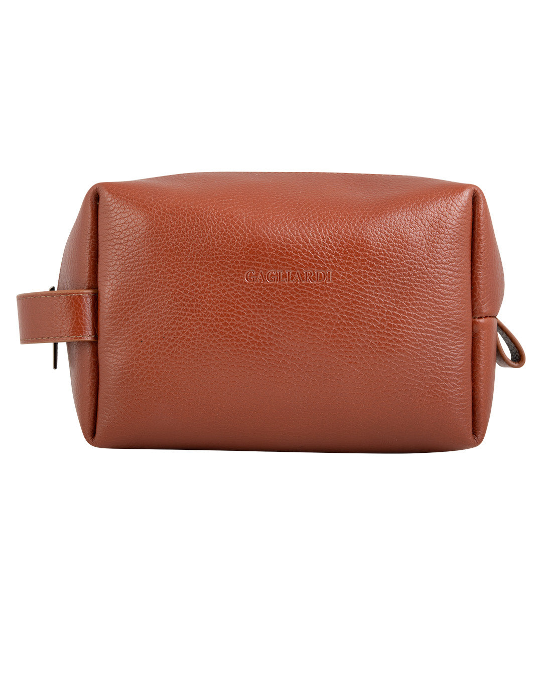 Tan Scotch Grain Leather Wash Bag