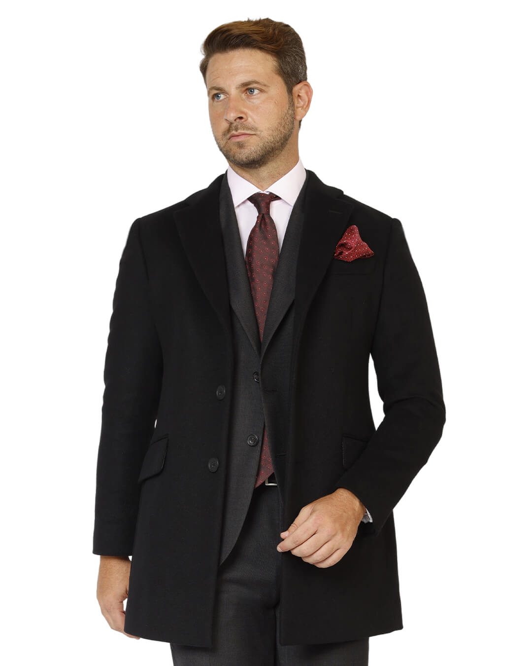 Gagliardi Black Wool Blend Overcoat
