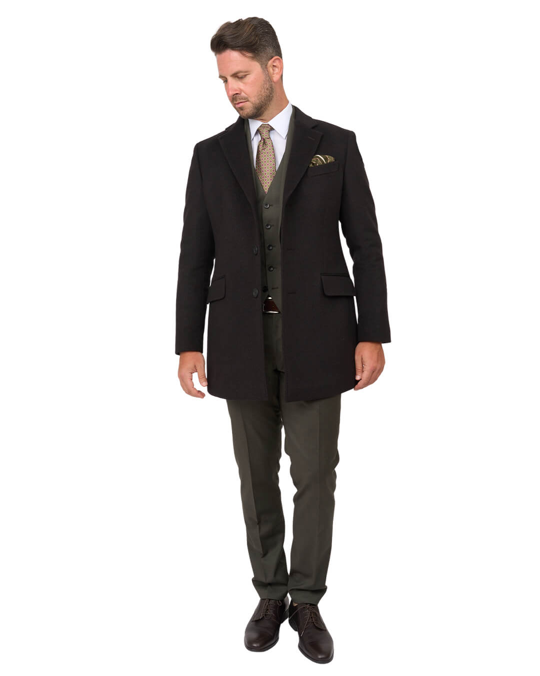 Gagliardi Brown Wool Blend Overcoat