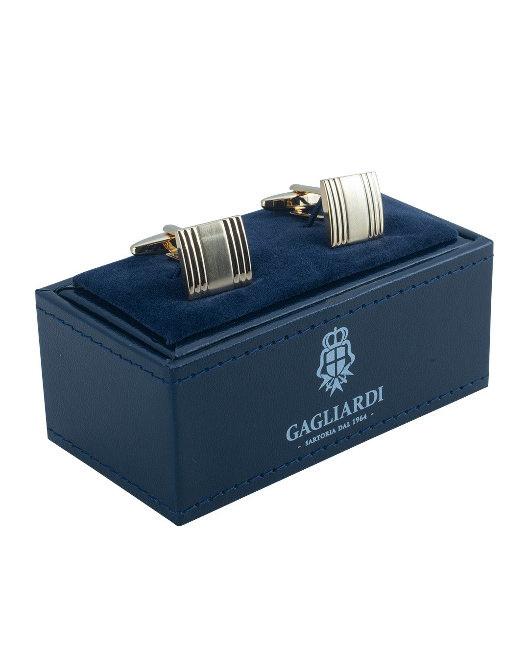 Gold Square Ribbed Cufflinks