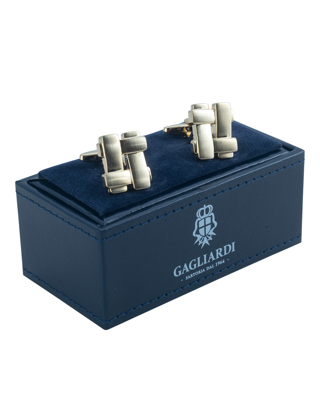 Brushed Gold Lattice Cufflinks