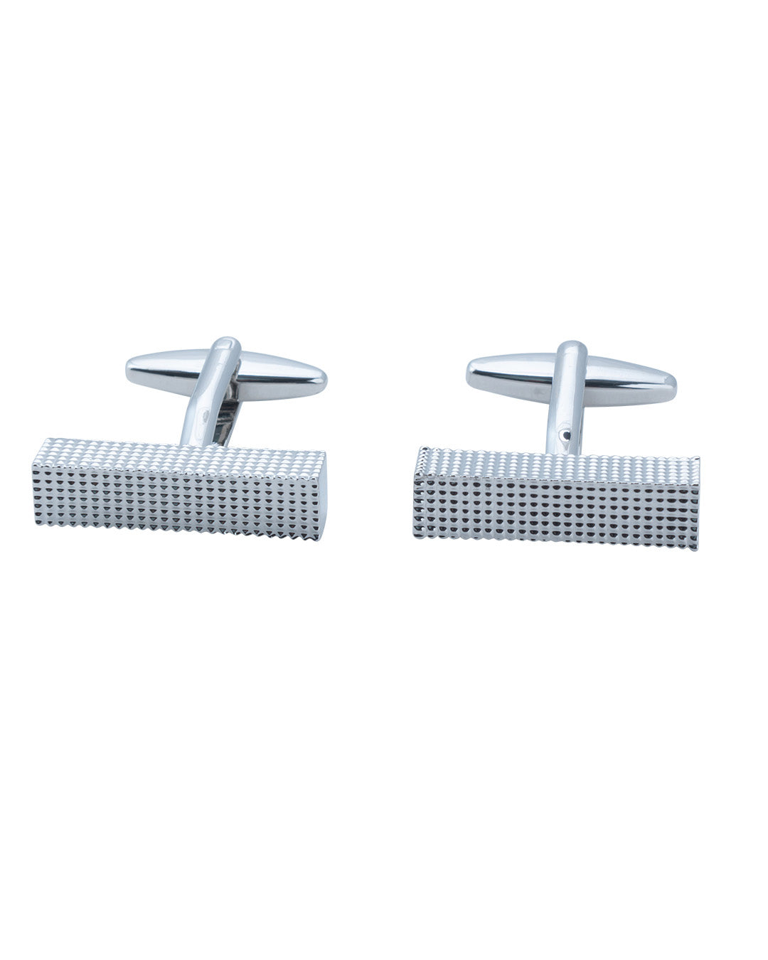 Textured Silver Bar Cufflinks