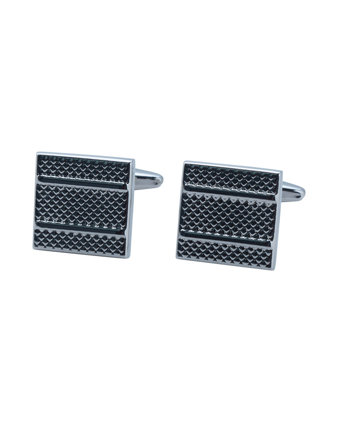 Textured Silver Square Cufflinks