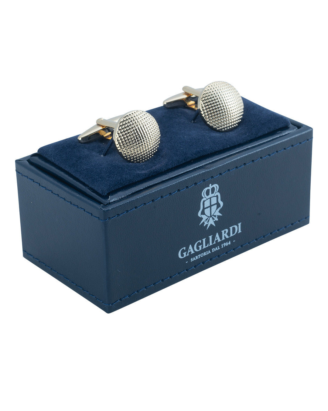 Textured Gold Round Cufflinks