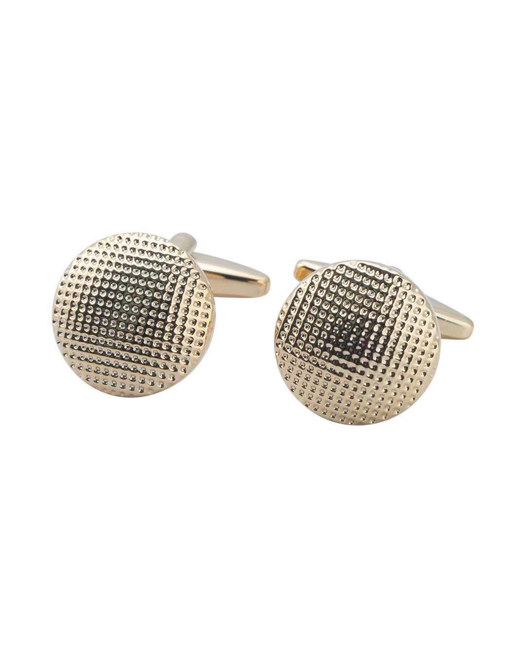 Textured Gold Round Cufflinks