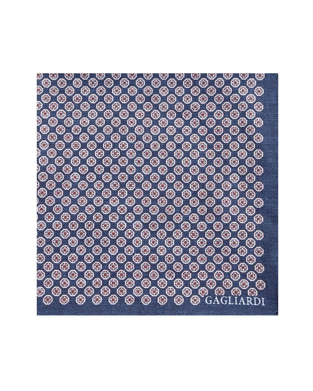 Navy Circles Italian Silk Pocket Square