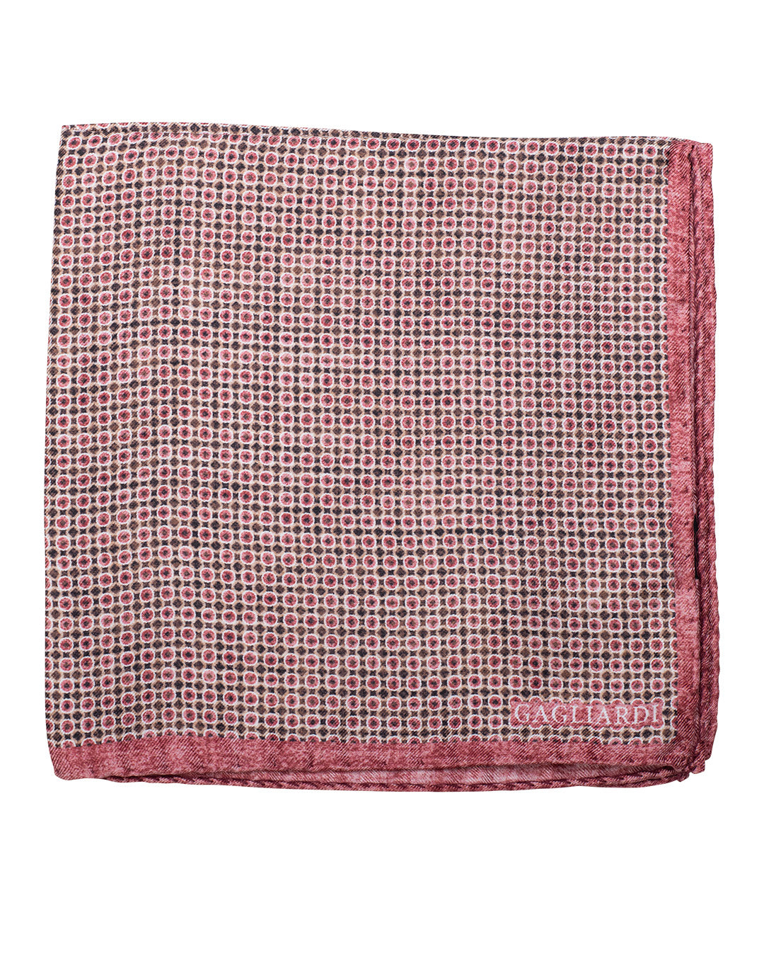 Pink Discs Print Italian Silk Pocket Square