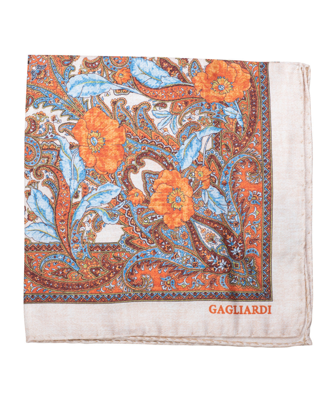Stone Rich Floral Print Italian Silk Pocket Square