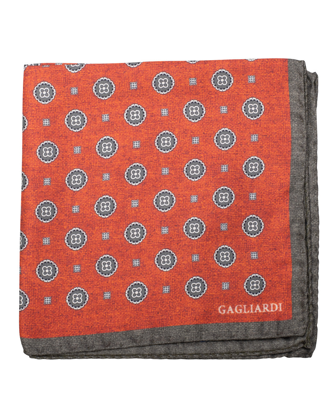 Orange Roundels Print Italian Silk Pocket Square