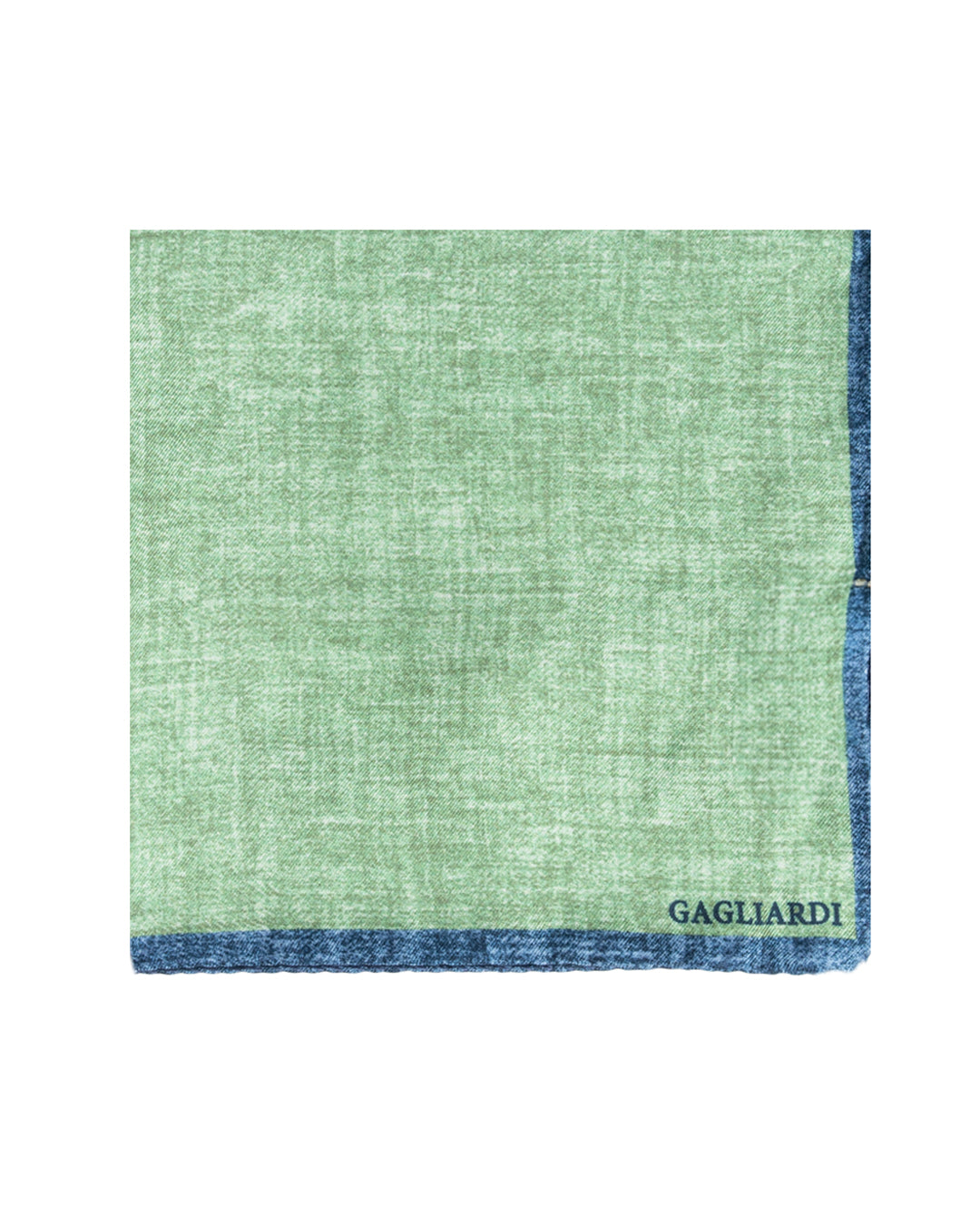 Olive Melange Contrast Border Italian Silk Pocket Square