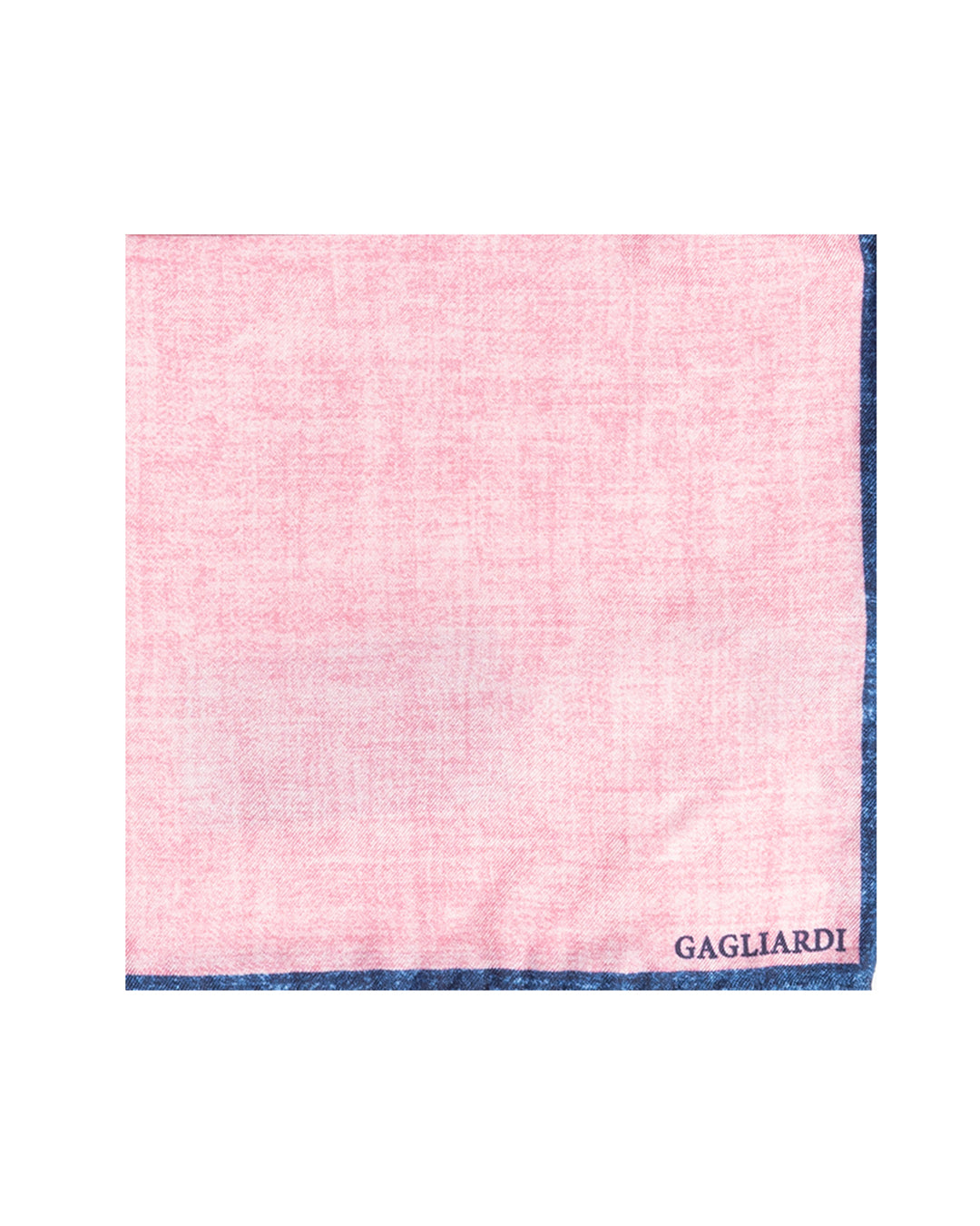 Pink Melange Contrast Border Italian Silk Pocket Square