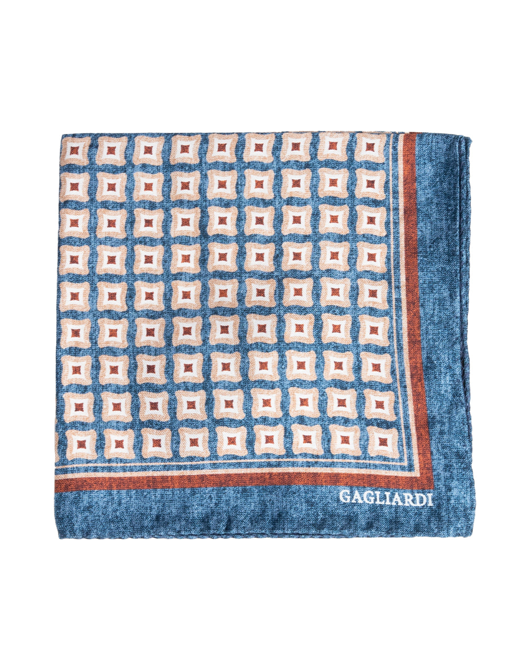 Blue Squares Italian Silk Pocket Square