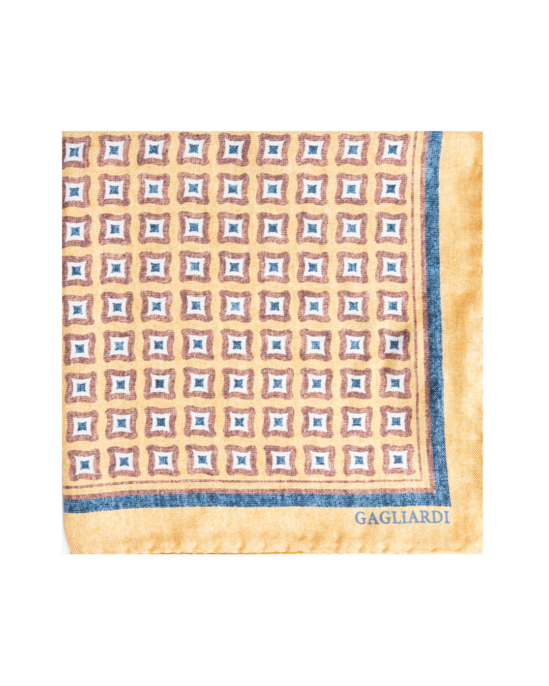 Gold Squares Italian Silk Pocket Square