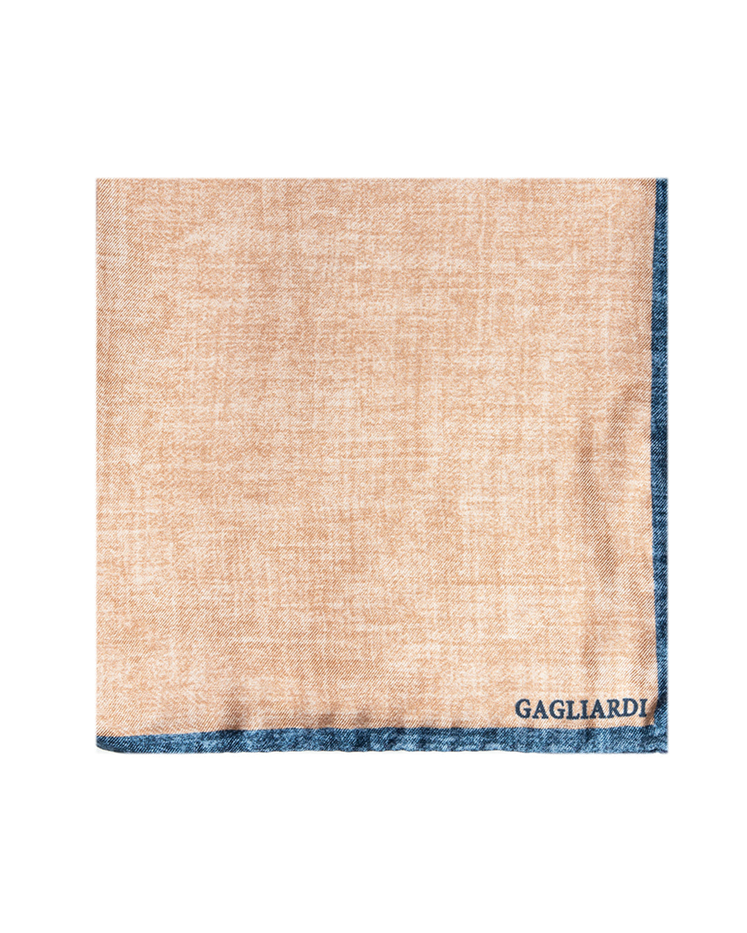 Beige Melange Contrast Border Italian Silk Pocket Square