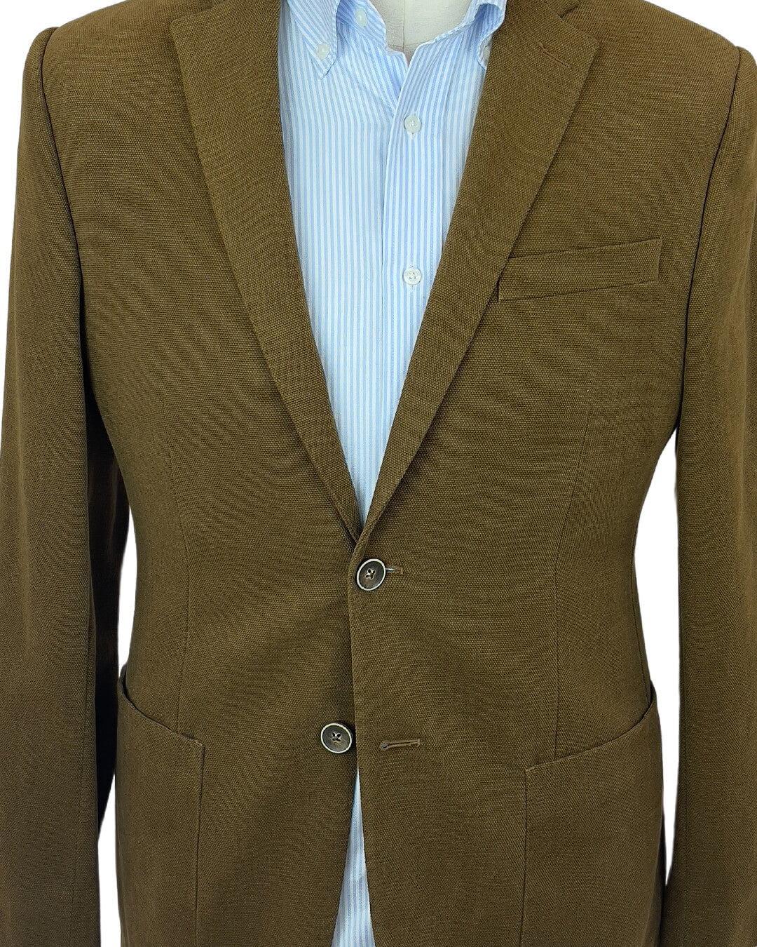 Camel Basketweave Cotton Jacket