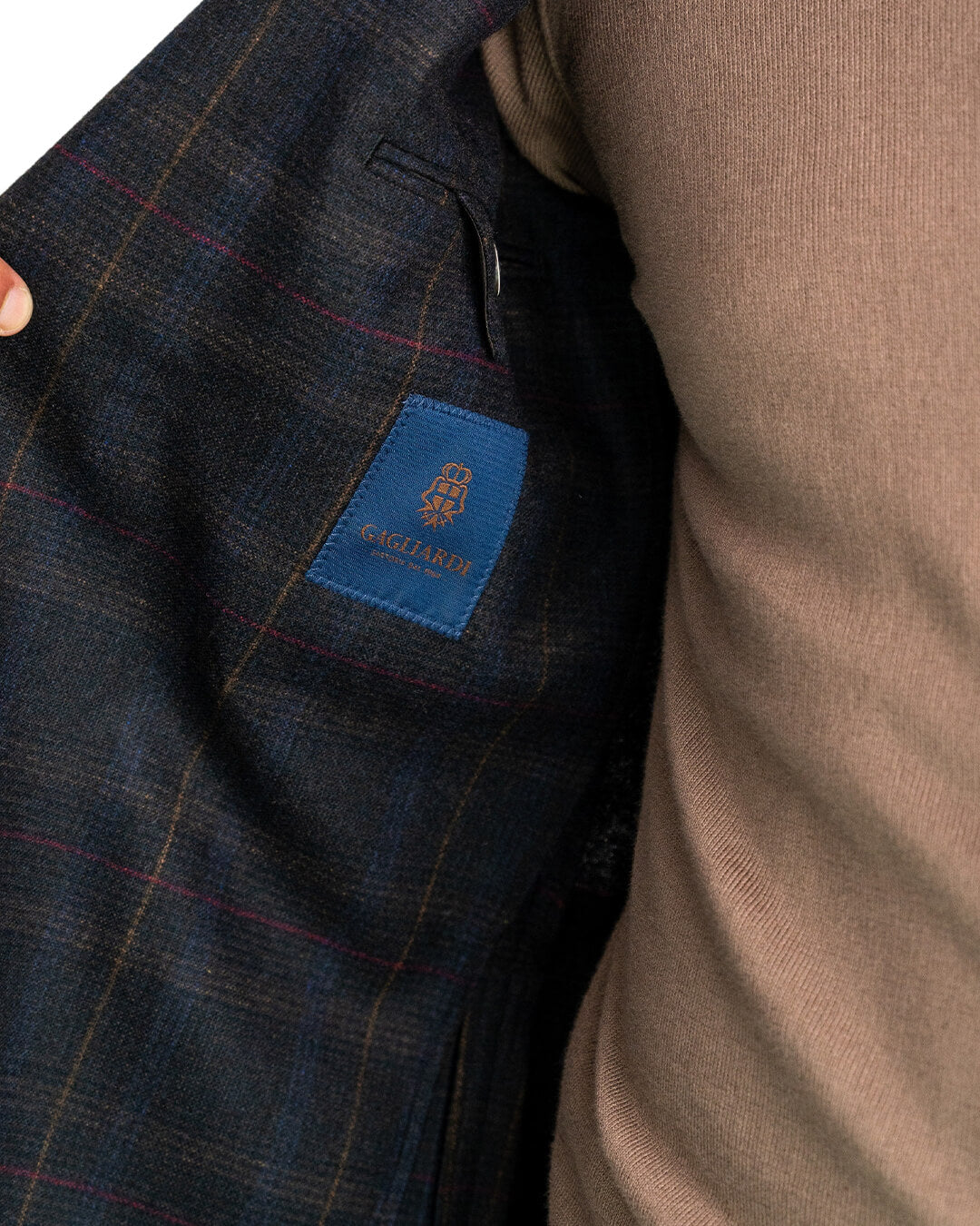 Brown Italian Flannel Check Jacket