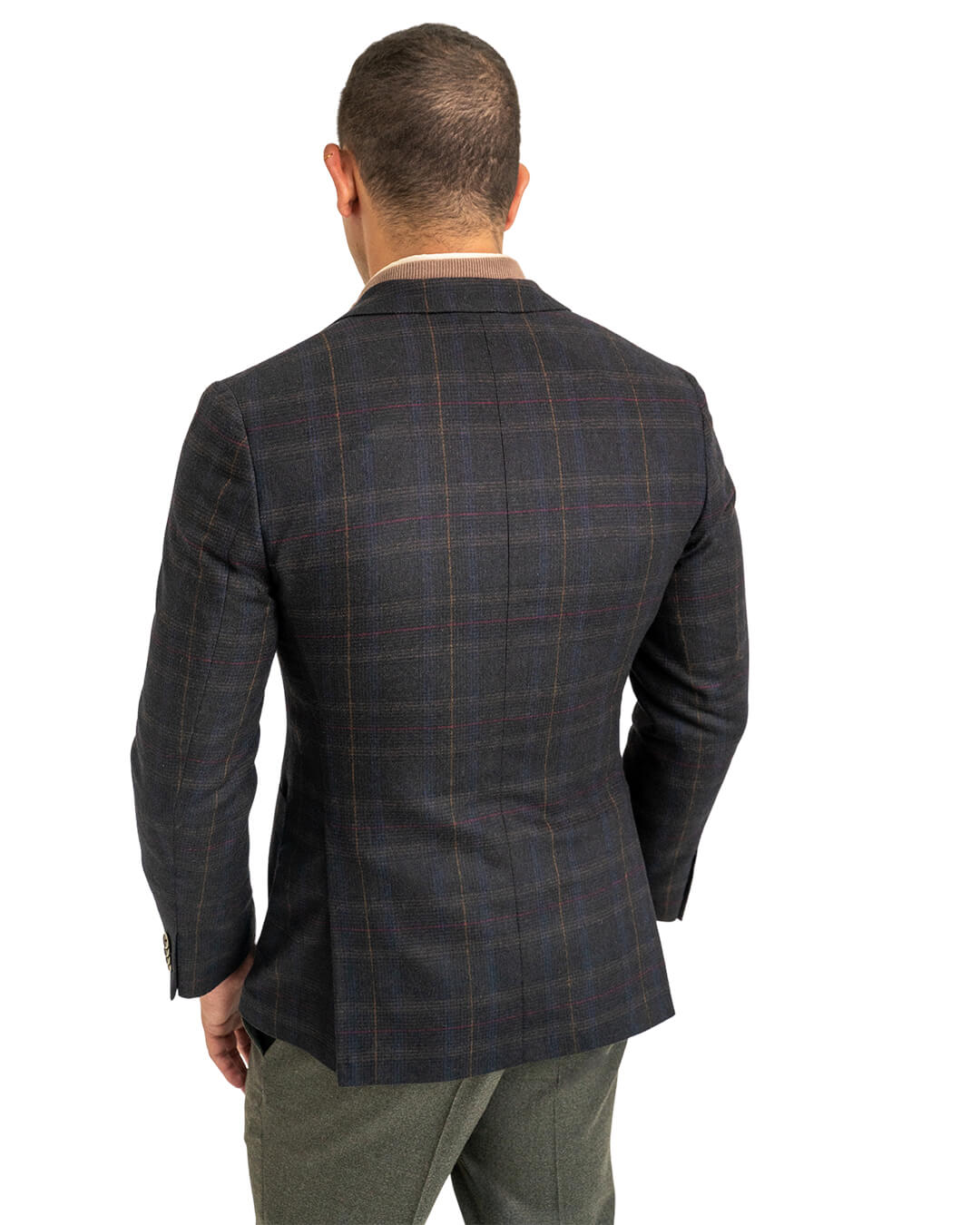 Brown Italian Flannel Check Jacket