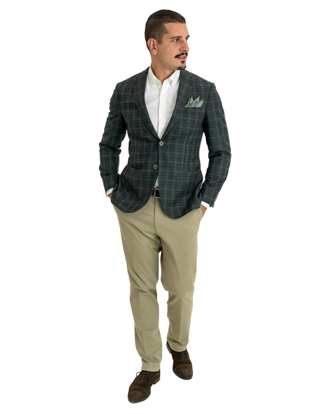 Green Italian Flannel Check Jacket