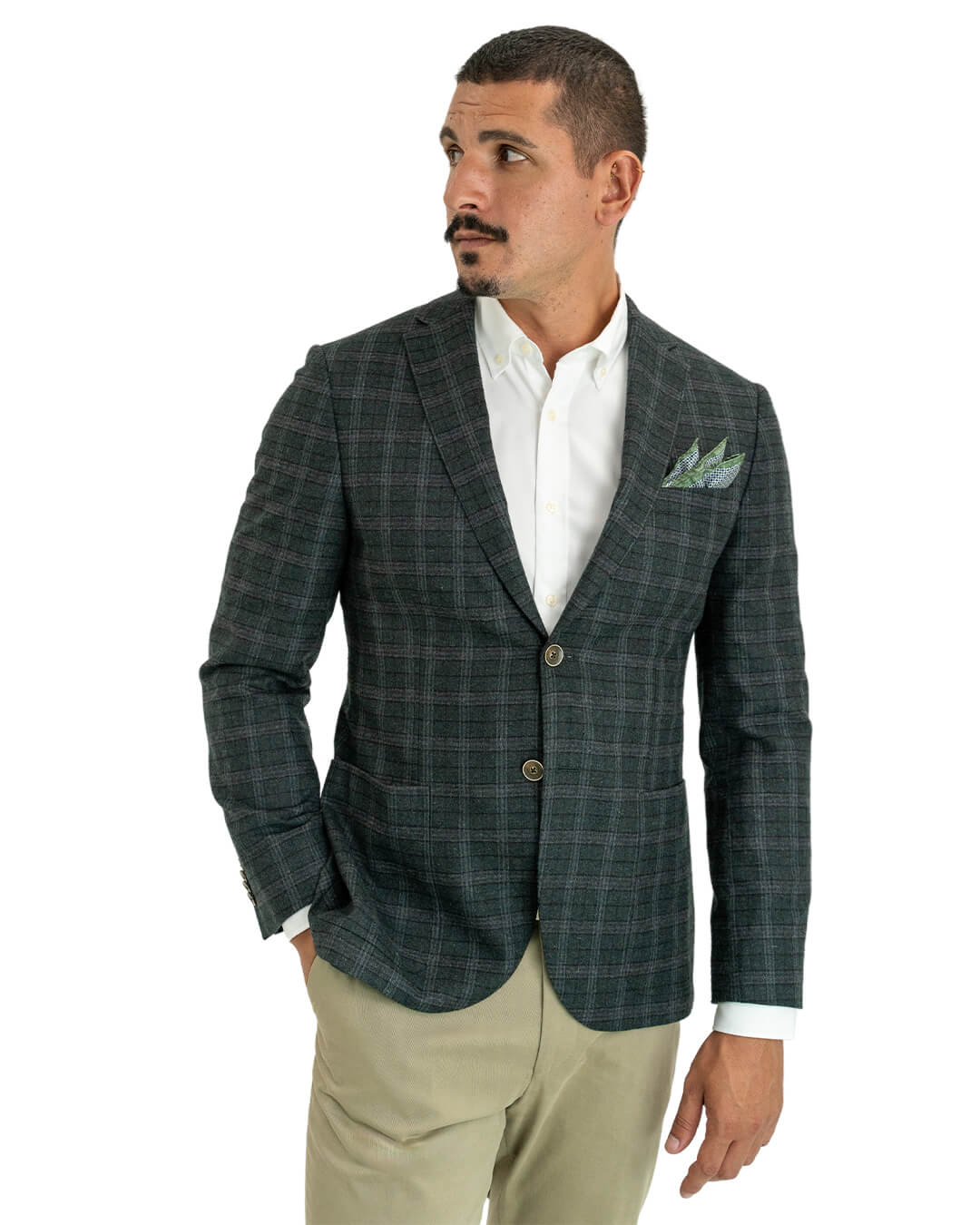 Green Italian Flannel Check Jacket