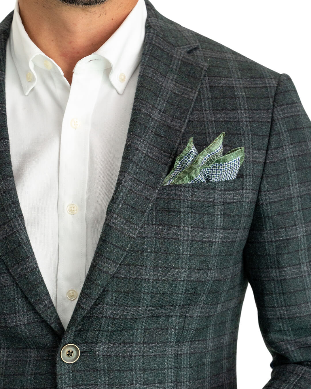 Green Italian Flannel Check Jacket