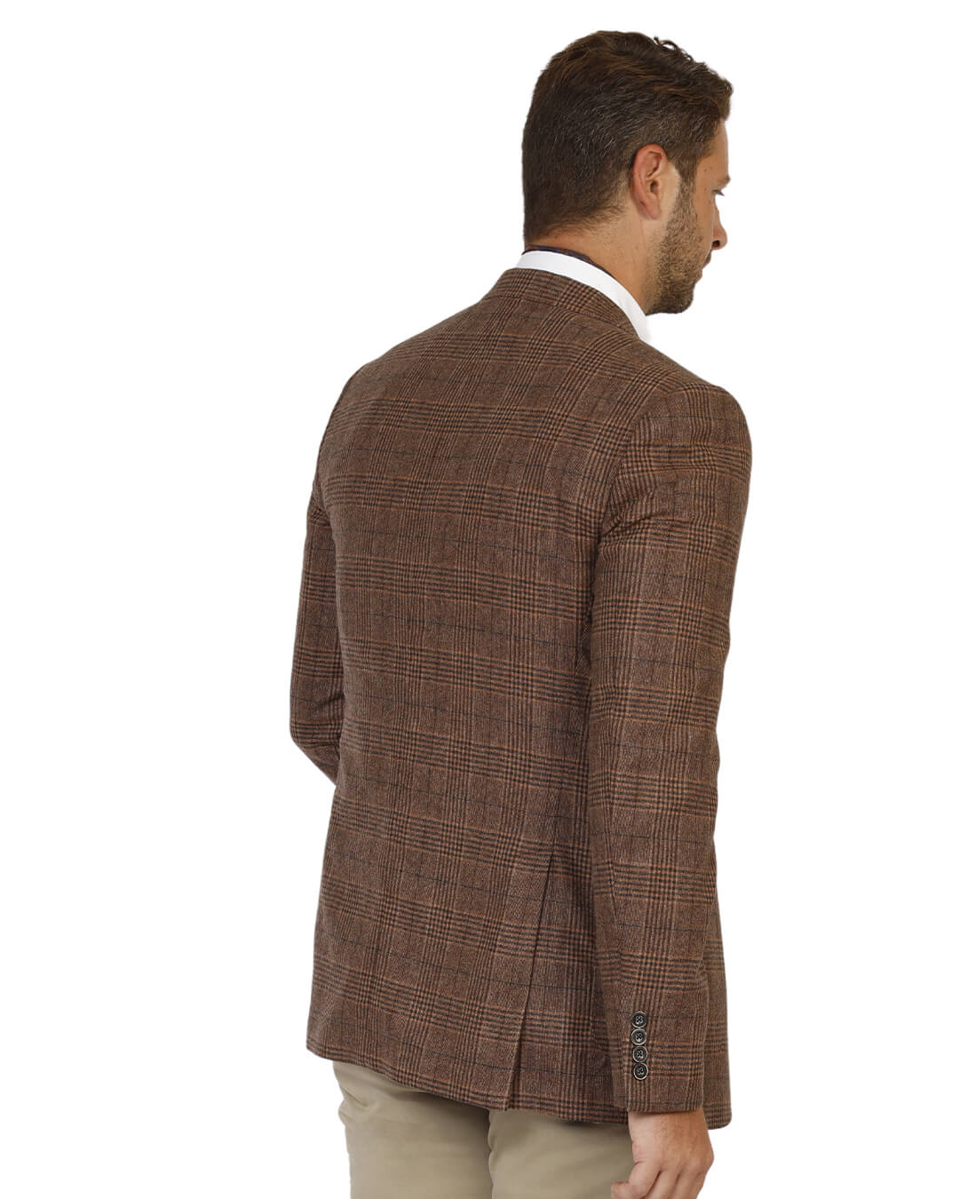 Rust Italian Flannel Glen Check Jacket