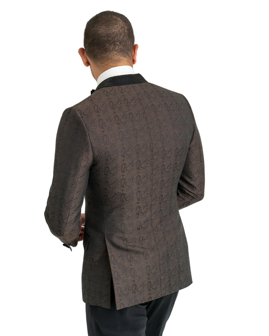 Rust Paisley Jacquard Evening Jacket