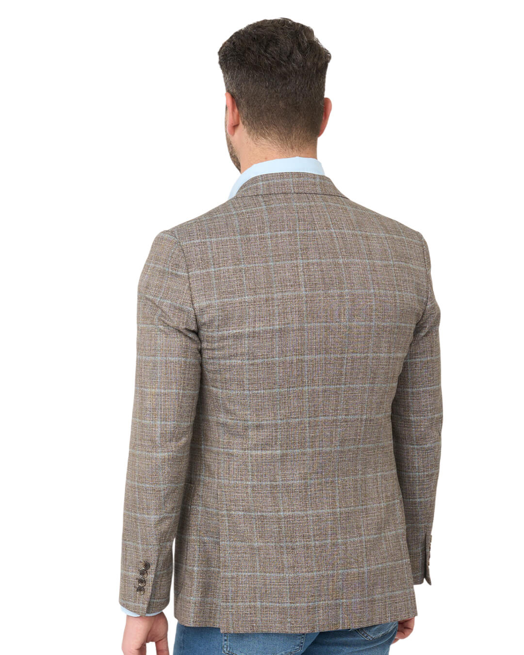 Beige Mouline Windowpane Jacket