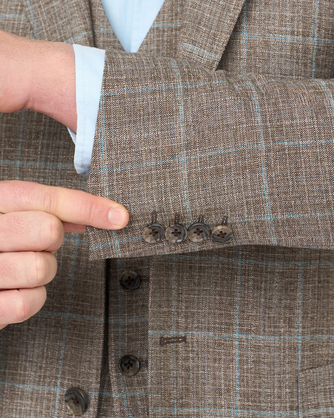 Beige Mouline Windowpane Jacket