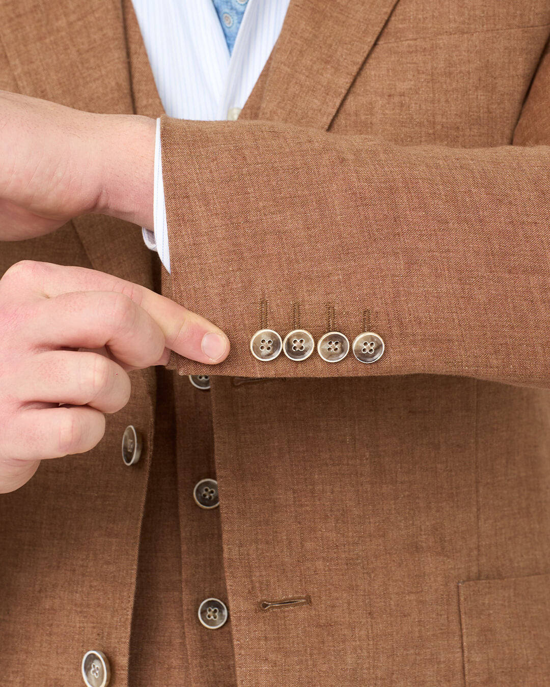 Rust Italian Delave Linen Jacket