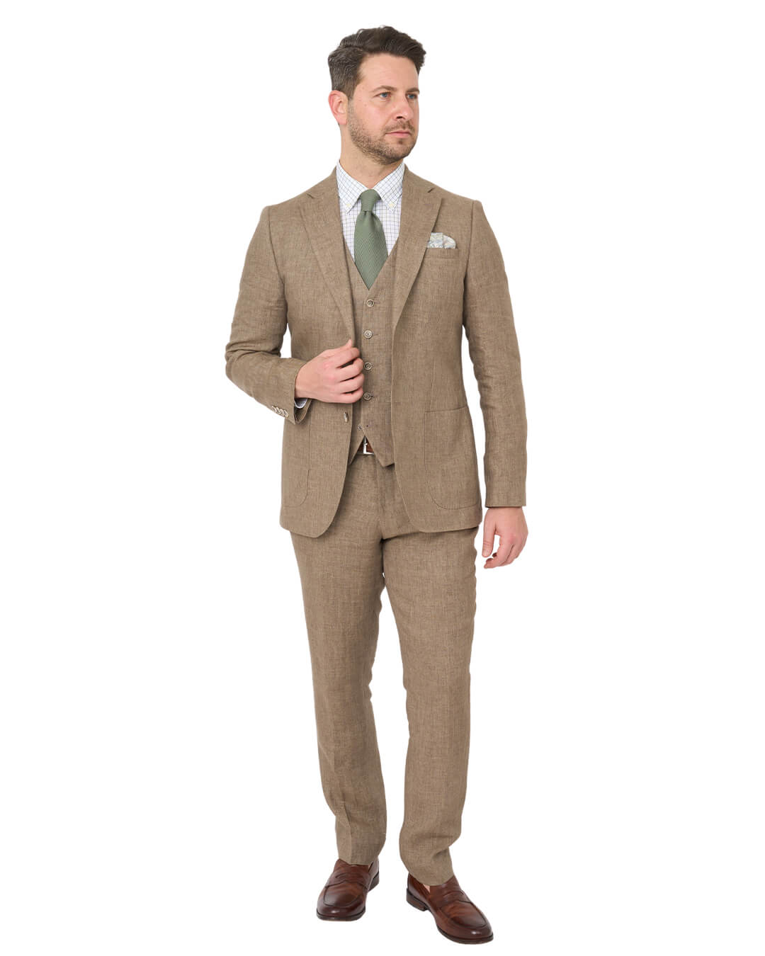 Gagliardi Taupe Italian Delave Linen Jacket