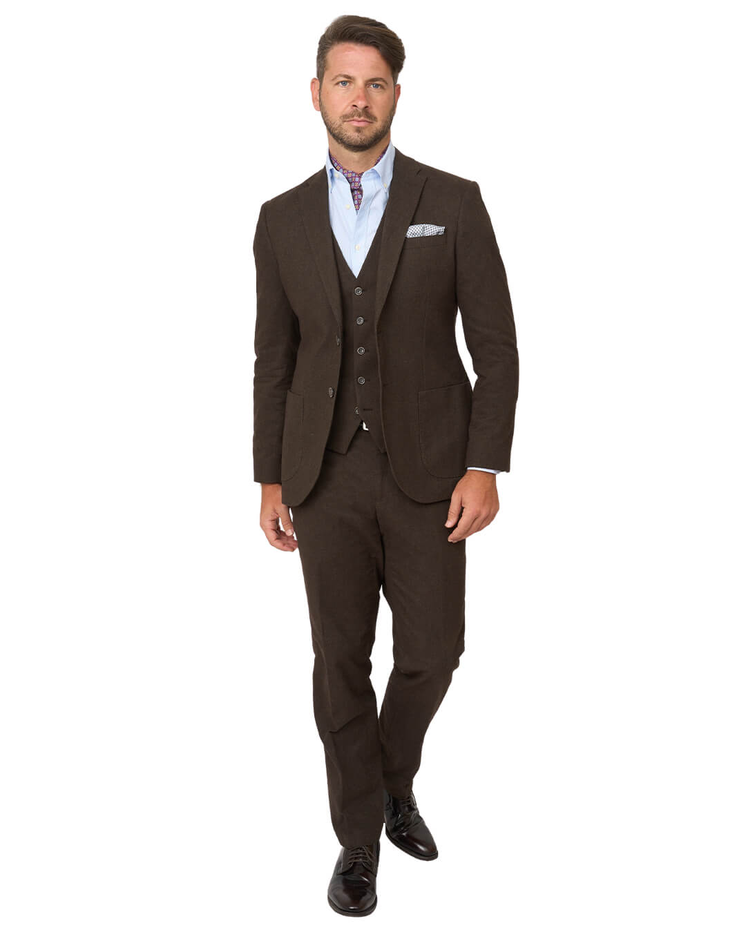Gagliardi Brown Barleycorn Weave Stretch Cotton Jacket