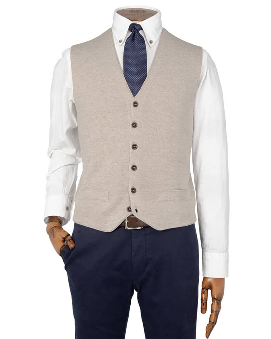Stone Knitted Waistcoat