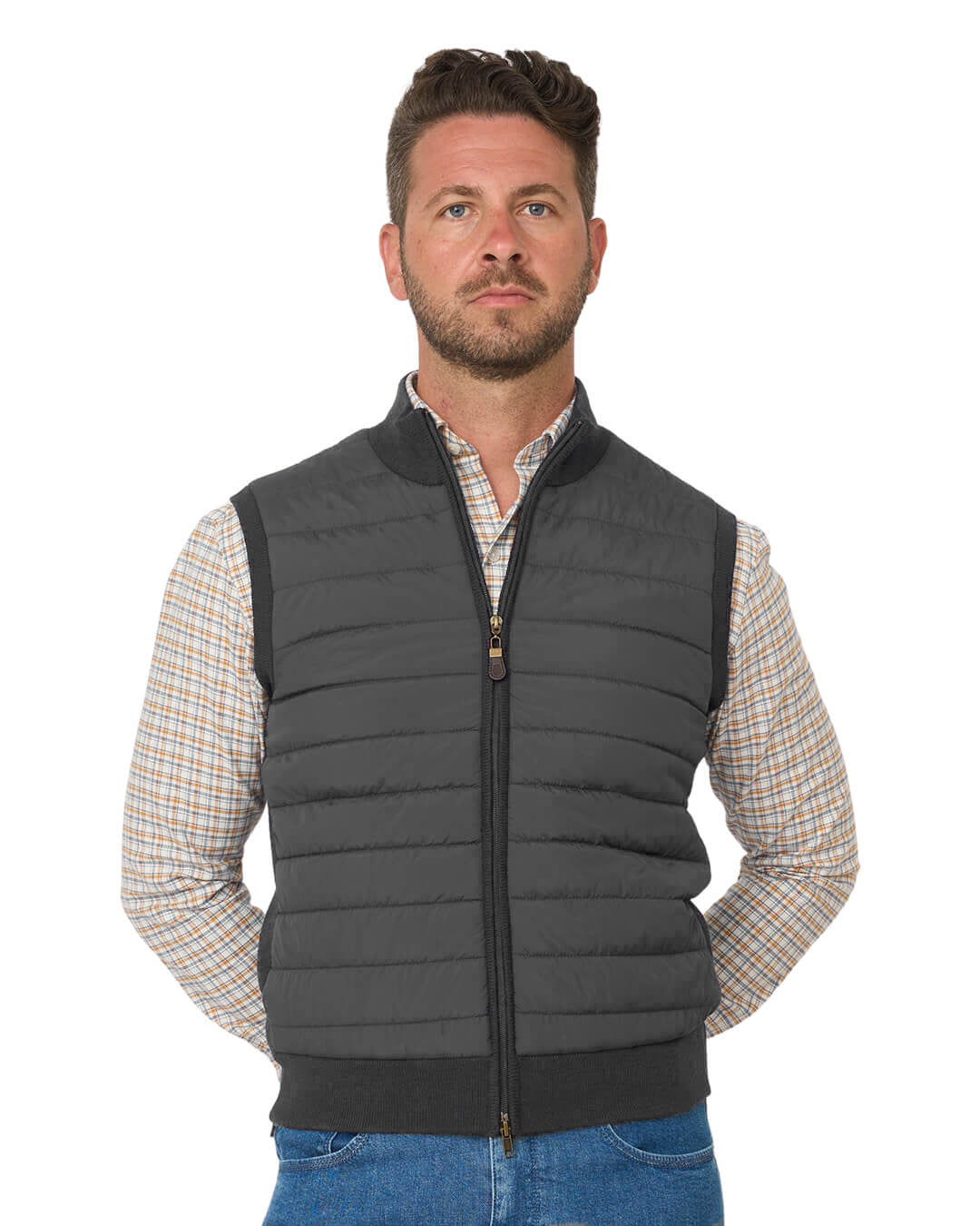 Gagliardi Grey Hybrid Knit & Wadded Gilet