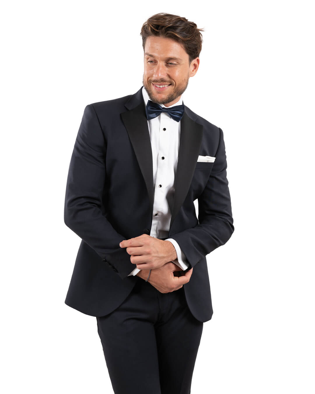 Navy Shawl Collar Tuxedo Jacket