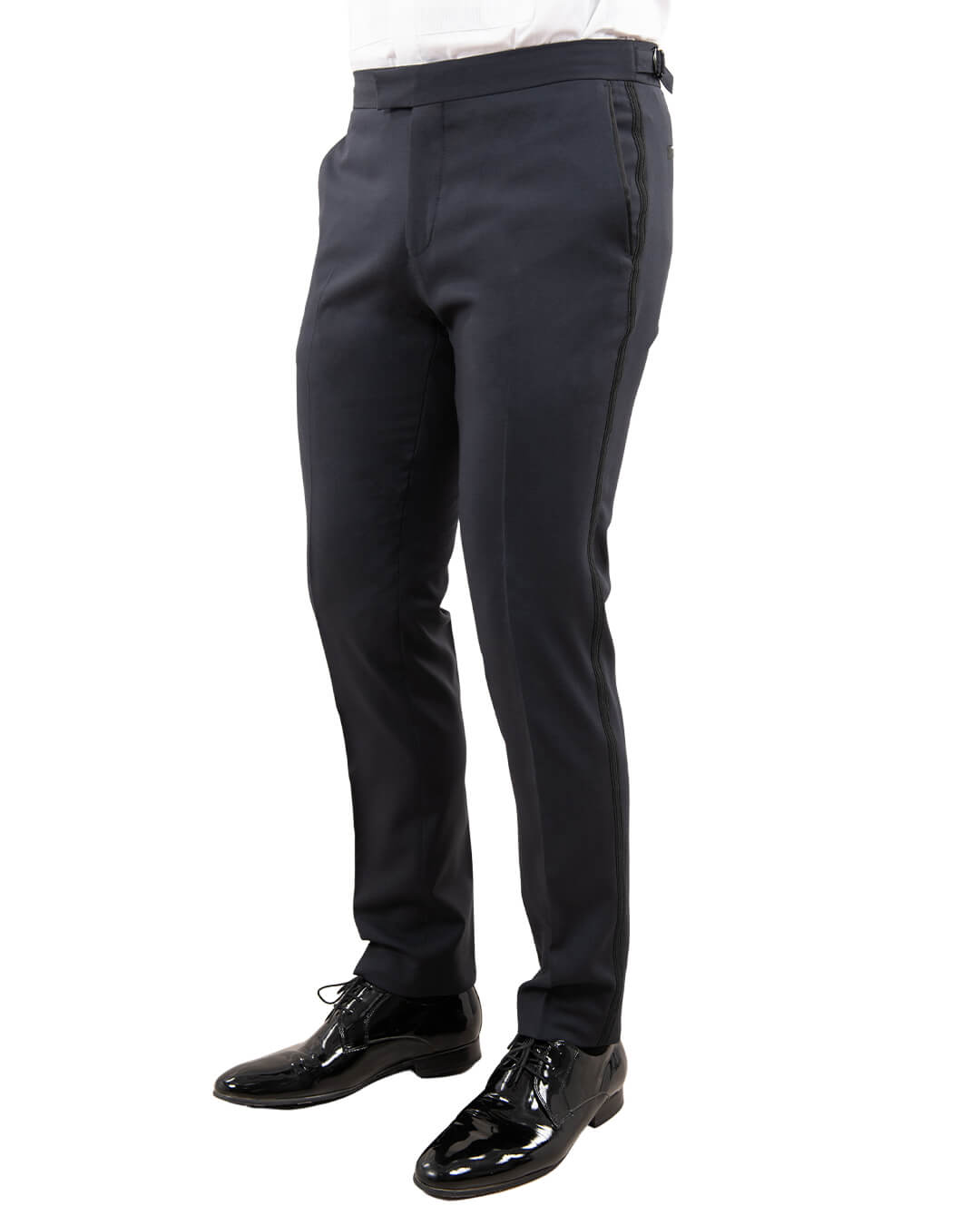 Navy Braided Tuxedo Trousers