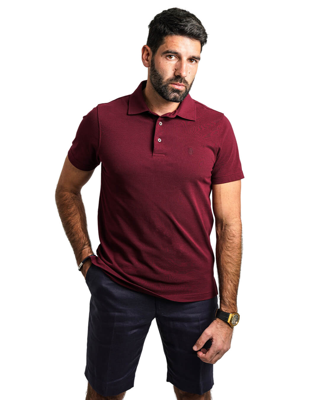 Burgundy Pique Polo Shirt