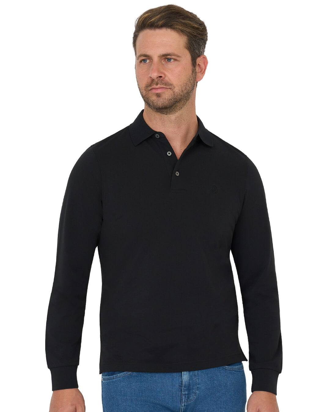 Gagliardi Black T-Shirt Long Sleeve Cotton Stretch